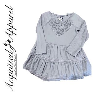 Anthropologie Meadow Rue Crochet Trimmed 70s Style Top